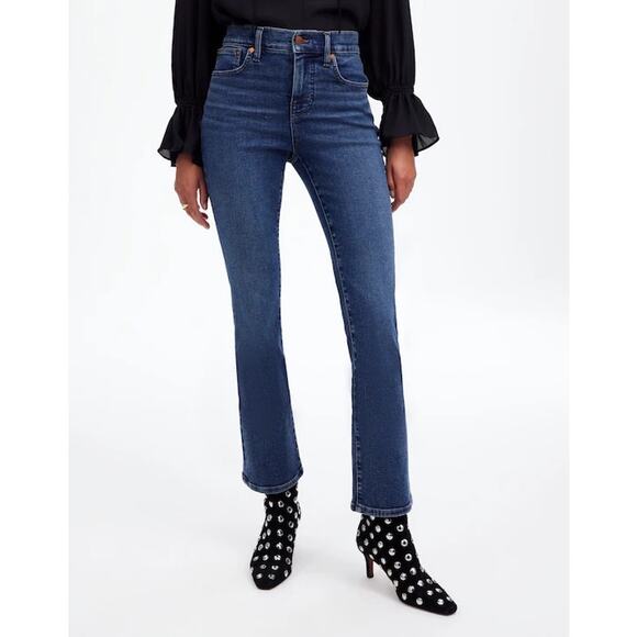 Madewell Kick Out Crop Jeans Lenoir Wash Size 25 Mid Rise Stretch NWT - Picture 1 of 12